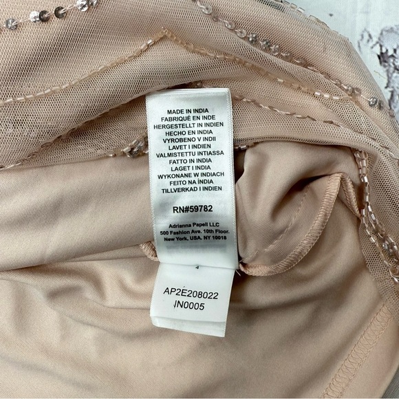 NWT Adrianna Papell Sleeveless Blousen Beaded Mini Dress Sz 8 Pink Glam Cocktail - Picture 9 of 10